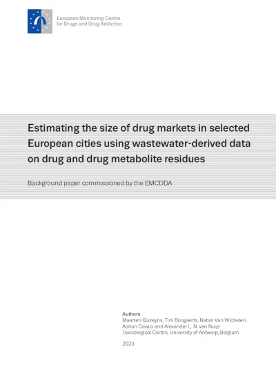Cover of the background paper on the size of drug markets using wastewater-derived data