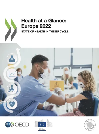 Cover of publication shows a healthcare worker and a small girl happily interacting
