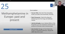 Screenshot from the webinar on the past and present of methamphetamine