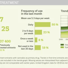 Infographic showing cannabis users in treatment in the EU
