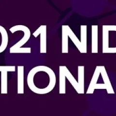 banner 2021 nida international forum on dark purple background