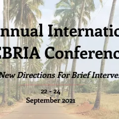 title 17th Annual International INEBRIA Conference with a blurred palm tree background
