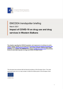 cover EMCDDA trendspotter briefing March 2021 Impact of COVID-19 on drug use and drug services in Western Balkans
