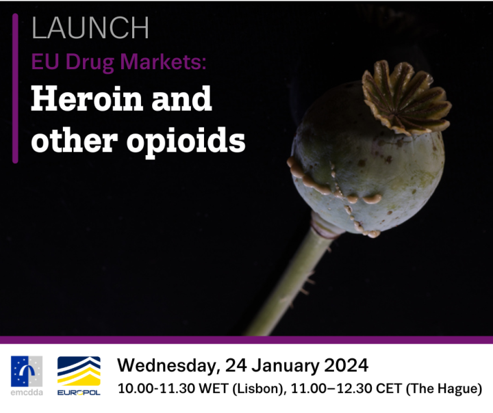 Launch of the EU Drug Markets: Heroin and other opioids. EMCDDA webinar 24 January 2024, 10.00–11.30 Lisbon time (WET) 11.00–12.30 (CET)